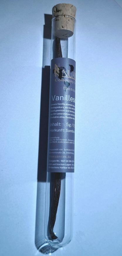Vanilleschoten, 18cm im Glas mit Korken