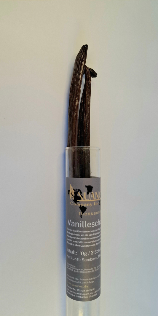 Vanilleschoten, 18cm im Glas mit Korken